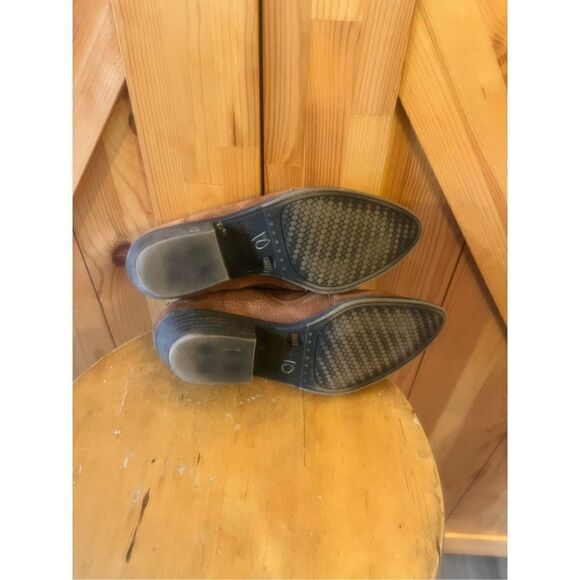 Lucky Brand Suede Leather Booties Boots Womens Size 6.5M Brown Tan Euc - Picture 6 of 6